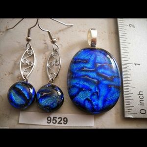 Skies Are Blue Pendant and Earring Set